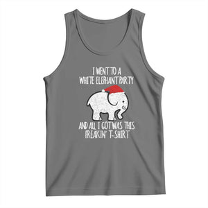 Funny White Elephant Christmas Tank Top I Went To A White Party And Got This Gift Exchange TS02 Black Heather Print Your Wear