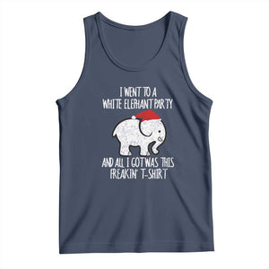 Funny White Elephant Christmas Tank Top I Went To A White Party And Got This Gift Exchange TS02 Navy Print Your Wear
