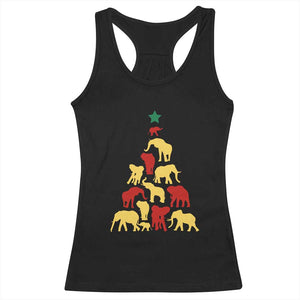South Africa Elephant Christmas Tree Racerback Tank Top Safari Animals Xmas TS02 Black Print Your Wear
