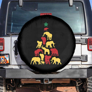 South Africa Elephant Christmas Tree Spare Tire Cover Safari Animals Xmas TS02 No hole Black Print Your Wear