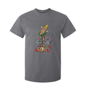 Giraffe Christmas Tree T Shirt For Kid Funny Xmas Giraffes Lover Gift TS02 Charcoal Print Your Wear
