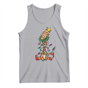 Giraffe Christmas Tree Tank Top Funny Xmas Giraffes Lover Gift TS02 Athletic Heather Print Your Wear