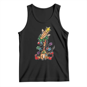 Giraffe Christmas Tree Tank Top Funny Xmas Giraffes Lover Gift TS02 Black Print Your Wear