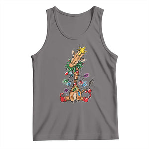 Giraffe Christmas Tree Tank Top Funny Xmas Giraffes Lover Gift TS02 Deep Heather Print Your Wear
