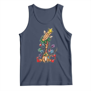 Giraffe Christmas Tree Tank Top Funny Xmas Giraffes Lover Gift TS02 Navy Print Your Wear
