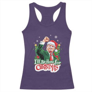 Funny Trump Santa 2024 Christmas Racerback Tank Top I'll Be Home For Xmas TS02 Purple Print Your Wear