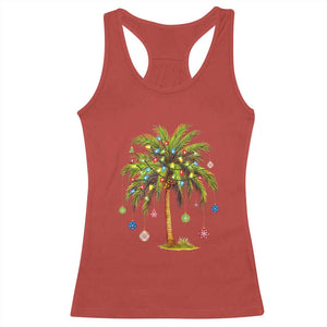 Christmas Palm Tree Racerback Tank Top Xmas Lights Tropical Hawaiian Holidays TS02 Red Print Your Wear