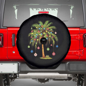 Christmas Palm Tree Spare Tire Cover Xmas Lights Tropical Hawaiian Holidays TS02 Black Print Your Wear