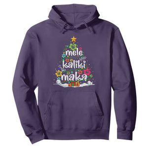 Tropical Hawaiian Christmas Hoodie Mele Kalikimaka Palm Tree Xmas in Hawaii TS02 Purple Print Your Wear