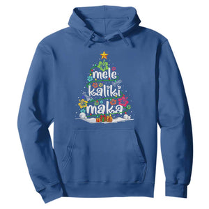 Tropical Hawaiian Christmas Hoodie Mele Kalikimaka Palm Tree Xmas in Hawaii TS02 Royal Blue Print Your Wear