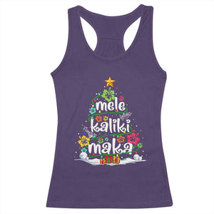 Tropical Hawaiian Christmas Racerback Tank Top Mele Kalikimaka Palm Tree Xmas in Hawaii TS02 Purple Print Your Wear