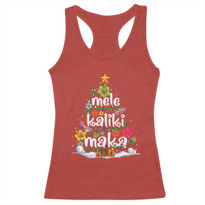 Tropical Hawaiian Christmas Racerback Tank Top Mele Kalikimaka Palm Tree Xmas in Hawaii TS02 Red Print Your Wear