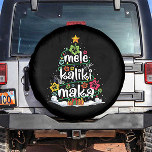 Tropical Hawaiian Christmas Spare Tire Cover Mele Kalikimaka Palm Tree Xmas in Hawaii TS02 No hole Black Print Your Wear
