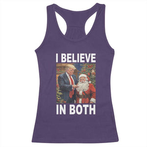 Funny Christmas Trump And Santa Racerback Tank Top I Believe In Both TS02 Purple Print Your Wear