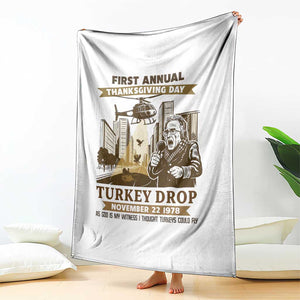 Vintage Thanksgiving Turkey Drop Throw Blanket Funny 1978 Helicopter Scene Classic TV Moment TS02 Print Your Wear