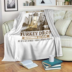 Vintage Thanksgiving Turkey Drop Throw Blanket Funny 1978 Helicopter Scene Classic TV Moment TS02 Print Your Wear
