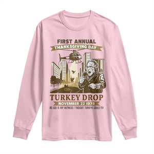 Vintage Thanksgiving Turkey Drop Long Sleeve Shirt Funny 1978 Helicopter Scene Classic TV Moment TS02 Light Pink Print Your Wear