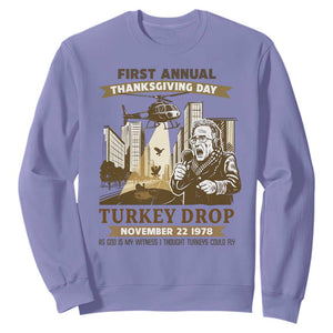 Vintage Thanksgiving Turkey Drop Sweatshirt Funny 1978 Helicopter Scene Classic TV Moment TS02 Violet Print Your Wear