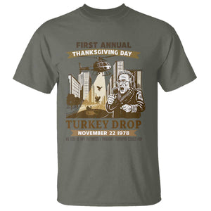 Vintage Thanksgiving Turkey Drop T Shirt Funny 1978 Helicopter Scene Classic TV Moment TS02 Military Green Print Your Wear