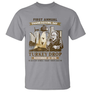 Vintage Thanksgiving Turkey Drop T Shirt Funny 1978 Helicopter Scene Classic TV Moment TS02 Sport Gray Print Your Wear