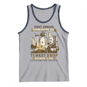Vintage Thanksgiving Turkey Drop Tank Top Funny 1978 Helicopter Scene Classic TV Moment TS02 Athletic Heather Navy Print Your Wear