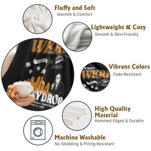 WKRP Turkey Drop with Les Nessman Throw Blanket Retro Thanksgiving Humor for Classic TV Fans TS02 Print Your Wear