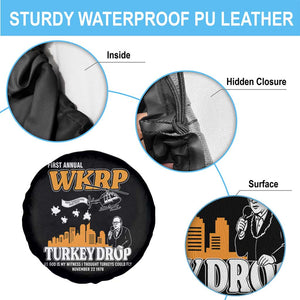 WKRP Turkey Drop with Les Nessman Spare Tire Cover Retro Thanksgiving Humor for Classic TV Fans TS02 Print Your Wear