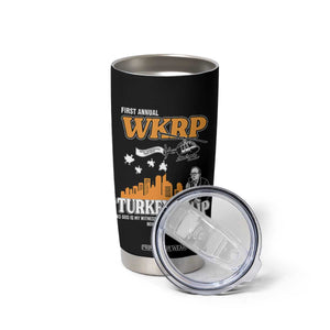WKRP Turkey Drop with Les Nessman Tumbler Cup Retro Thanksgiving Humor for Classic TV Fans TS02 Print Your Wear