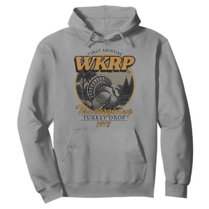 Retro WKRP Thanksgiving Turkey Drop 1978 Hoodie Distressed Vintage Holiday TS02 Sport Gray Print Your Wear