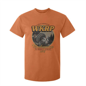 Retro WKRP Thanksgiving Turkey Drop 1978 T Shirt For Kid Distressed Vintage Holiday TS02 Orange Print Your Wear