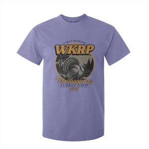 Retro WKRP Thanksgiving Turkey Drop 1978 T Shirt For Kid Distressed Vintage Holiday TS02 Violet Print Your Wear