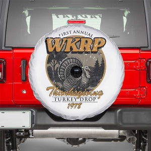 Retro WKRP Thanksgiving Turkey Drop 1978 Spare Tire Cover Distressed Vintage Holiday TS02 White Print Your Wear