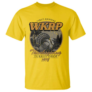 Retro WKRP Thanksgiving Turkey Drop 1978 T Shirt Distressed Vintage Holiday TS02 Daisy Print Your Wear