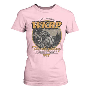 Retro WKRP Thanksgiving Turkey Drop 1978 T Shirt For Women Distressed Vintage Holiday TS02 Light Pink Print Your Wear