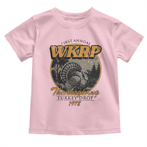 Retro WKRP Thanksgiving Turkey Drop 1978 Toddler T Shirt Distressed Vintage Holiday TS02 Light Pink Print Your Wear