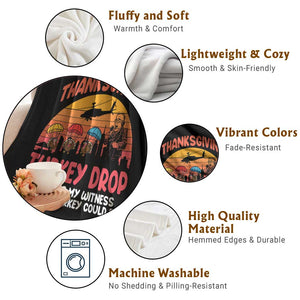 Retro Thanksgiving Turkey Drop Throw Blanket Parachuting Turkeys Funny 70s Parody TS02 Print Your Wear