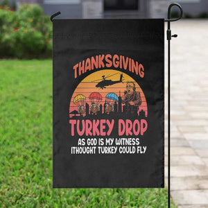 Retro Thanksgiving Turkey Drop Garden Flag Parachuting Turkeys Funny 70s Parody TS02 Print Your Wear
