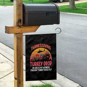 Retro Thanksgiving Turkey Drop Garden Flag Parachuting Turkeys Funny 70s Parody TS02 Print Your Wear