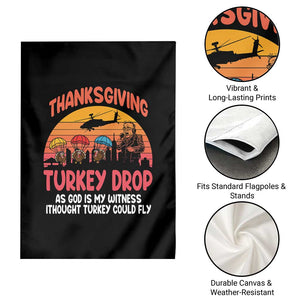 Retro Thanksgiving Turkey Drop Garden Flag Parachuting Turkeys Funny 70s Parody TS02 Print Your Wear