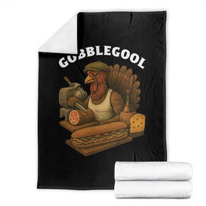 Gobblegool Funny Thanksgiving Throw Blanket Italian Turkey Deli Humor Sub Sandwich TS02 Black Print Your Wear