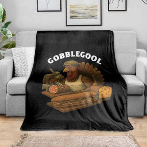 Gobblegool Funny Thanksgiving Throw Blanket Italian Turkey Deli Humor Sub Sandwich TS02 Print Your Wear