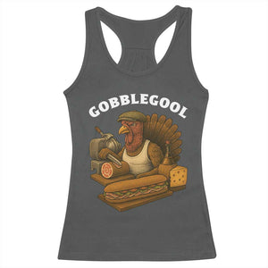 Gobblegool Funny Thanksgiving Racerback Tank Top Italian Turkey Deli Humor Sub Sandwich TS02 Dark Heather Print Your Wear