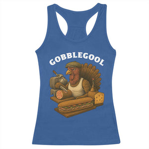 Gobblegool Funny Thanksgiving Racerback Tank Top Italian Turkey Deli Humor Sub Sandwich TS02 Royal Blue Print Your Wear
