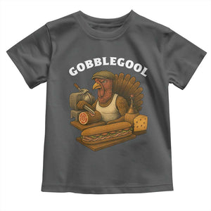 Gobblegool Funny Thanksgiving Toddler T Shirt Italian Turkey Deli Humor Sub Sandwich TS02 Dark Heather Print Your Wear