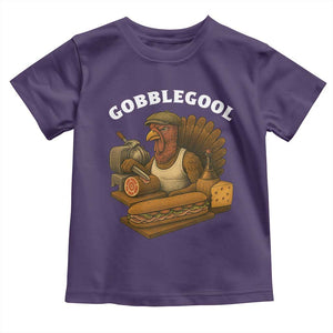 Gobblegool Funny Thanksgiving Toddler T Shirt Italian Turkey Deli Humor Sub Sandwich TS02 Purple Print Your Wear