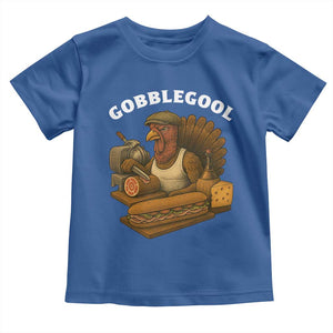 Gobblegool Funny Thanksgiving Toddler T Shirt Italian Turkey Deli Humor Sub Sandwich TS02 Royal Blue Print Your Wear
