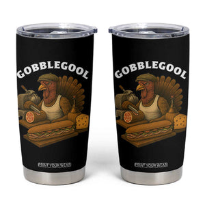 Gobblegool Funny Thanksgiving Tumbler Cup Italian Turkey Deli Humor Sub Sandwich TS02 Black Print Your Wear