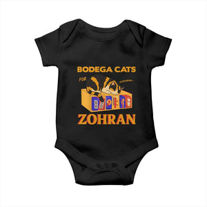 Bodega Cats for Zohran Baby Onesie New York Mamdani Supporter Mayor Cute Cat TS02 Black Print Your Wear