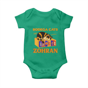 Bodega Cats for Zohran Baby Onesie New York Mamdani Supporter Mayor Cute Cat TS02 Irish Green Print Your Wear