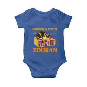 Bodega Cats for Zohran Baby Onesie New York Mamdani Supporter Mayor Cute Cat TS02 Royal Blue Print Your Wear